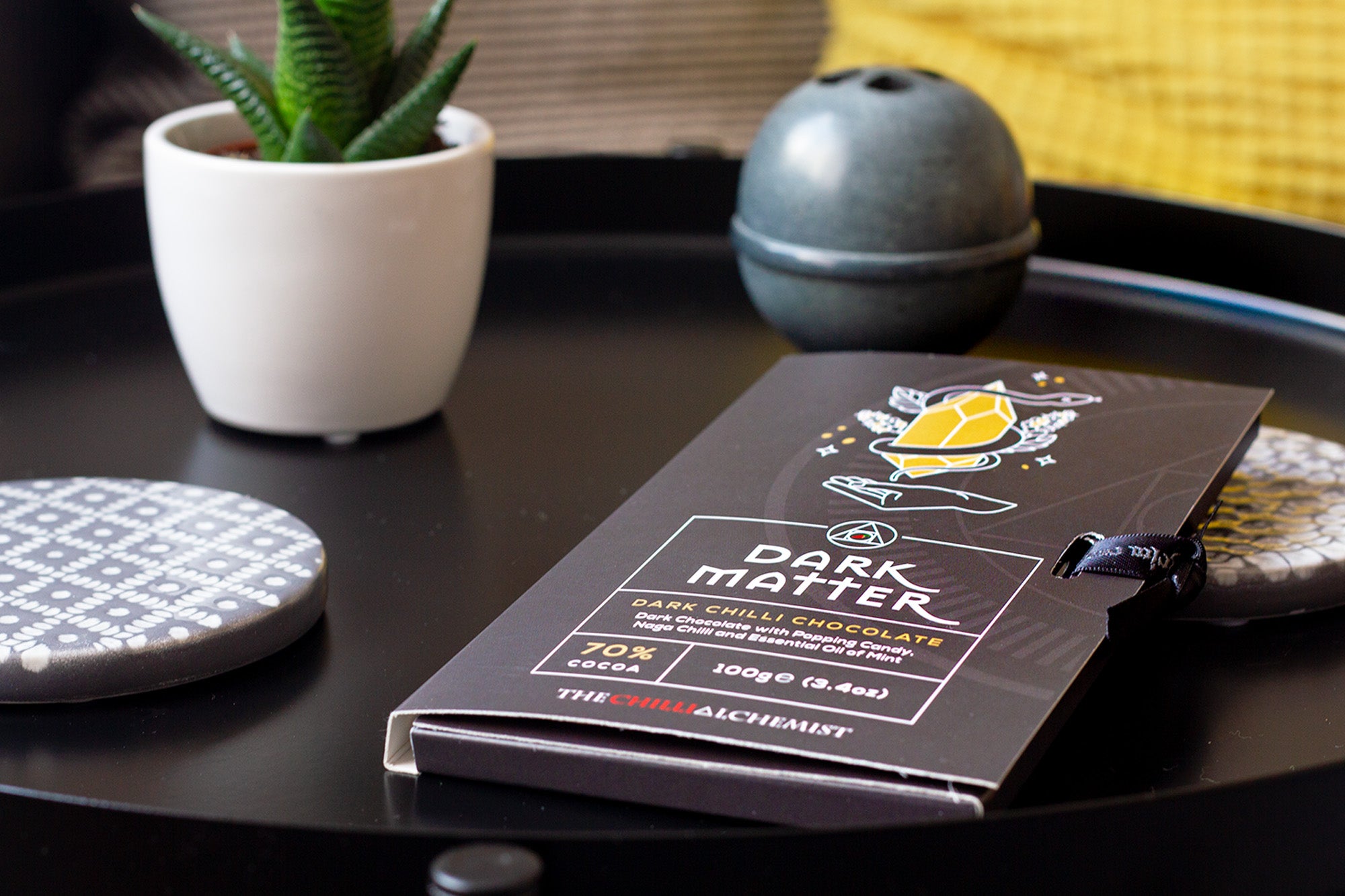 Chilli Alchemist - Dark Matter - Dark Chocolate with Mint, Popping Candy & Naga Chilli