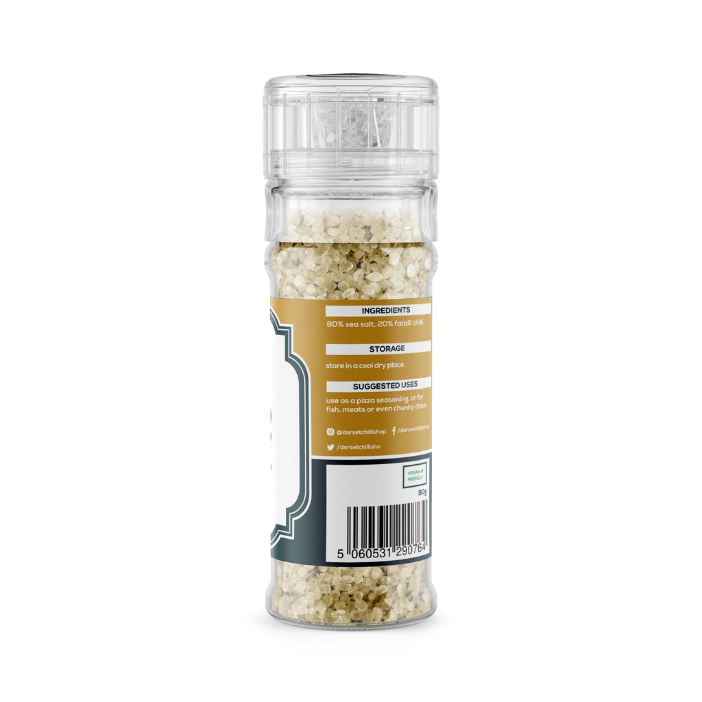 Dorset Chilli - Polvo de oro - Sal marina infusionada con chile Fatalli